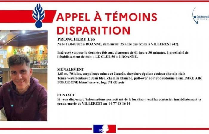 Disturbing disappearance: Léo Pronchery, 19, was last seen near a night establishment, he has not given any sign of life since