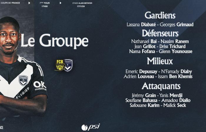 [CdF] The Girondins group to face FC Bressuire with 18 players