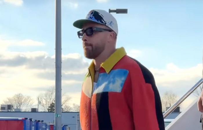 Travis Kelce Lands in Buffalo in Bold Jacket Ahead of Chiefs Game Against Bills