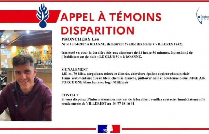 The gendarmerie launches a call for witnesses for a disappearance in Roanne