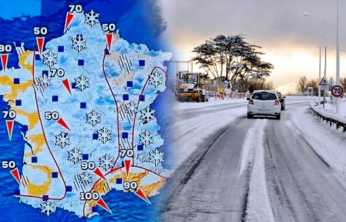 snow is making its big arrival in France, the 25 departments concerned