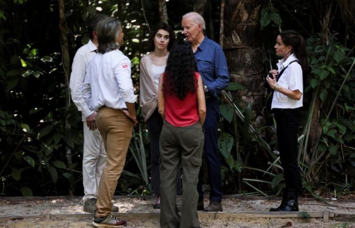 Biden visits Amazon rainforest en route to G20 summit in Rio