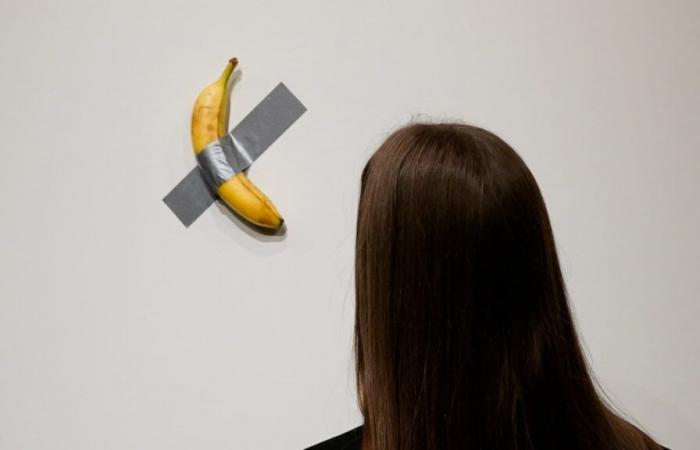 Sold at auction, a banana taped to a wall could be sold for more than a million dollars