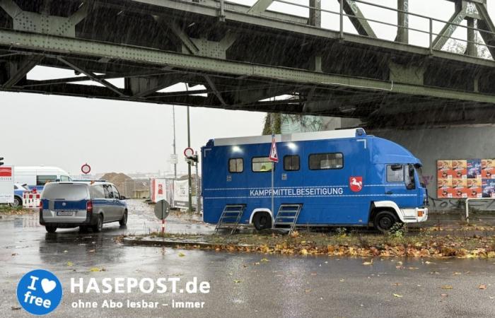 The bomb disposal in the Osnabrück locomotive district can begin almost an hour late