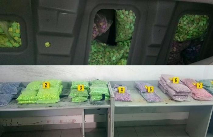 seizure of more than 188,000 psychotropic tablets on board an international transport truck