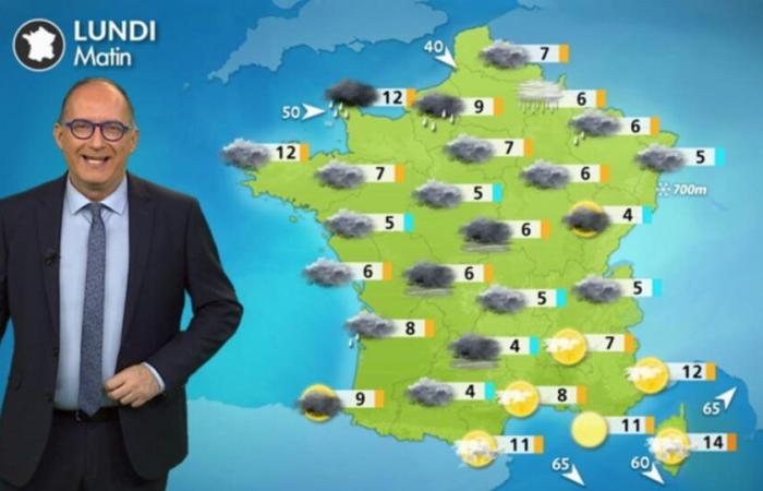 Weather Monday November 18: arrival of heavy rain from the north