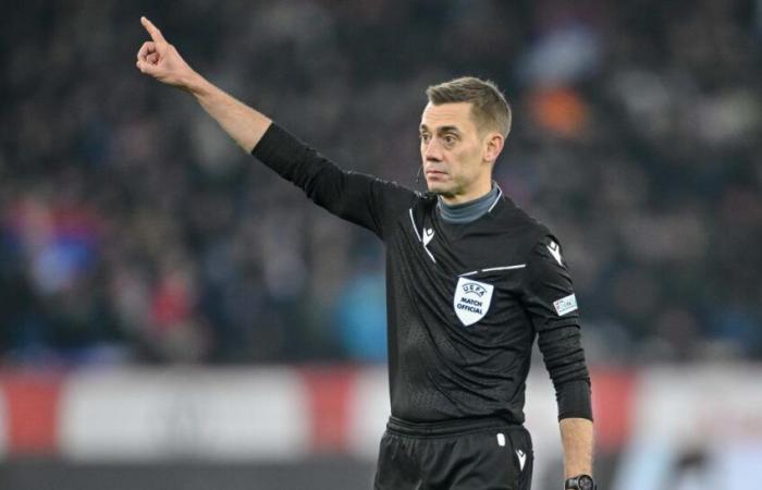 Clément Turpin on the whistle for a match on the 14th day