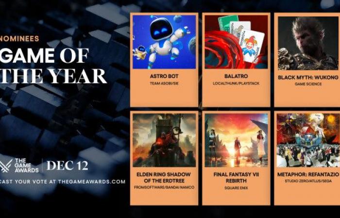 GOTY 2024 nominees revealed, there's DLC and a game