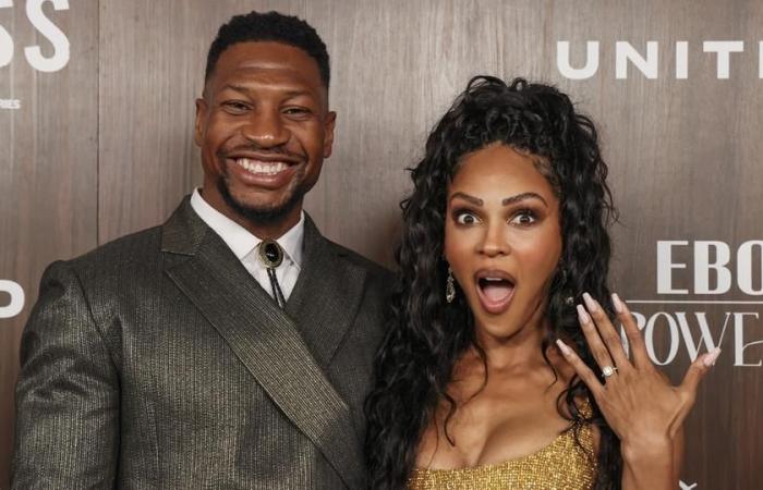 convicted of assault and harassment of his ex-partner last year, the actor got engaged to Meagan Good