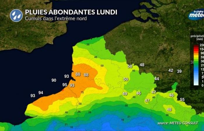 Weather Monday November 18: arrival of heavy rain from the north