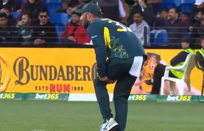 Glenn Maxwell hamstring injury, video, photo, Australia vs Pakistan third T20 international