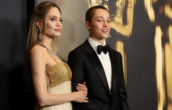 Angelina Jolie poses alongside her son Knox, marking her first public appearance with him in three years