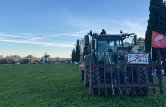 “our end will be your hunger” dozens of tractors gathered in Avignon