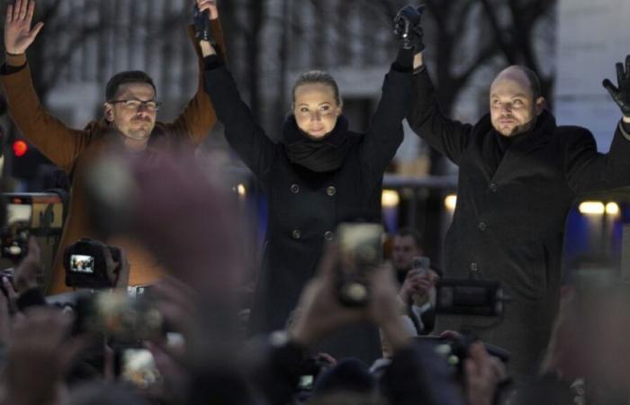 Russian opposition figures demonstrate against Vladimir Putin in Berlin