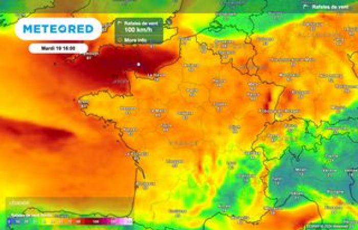 Tomorrow, a cold front will cross France, with accumulations of up to 50 l/m². Which areas affected?