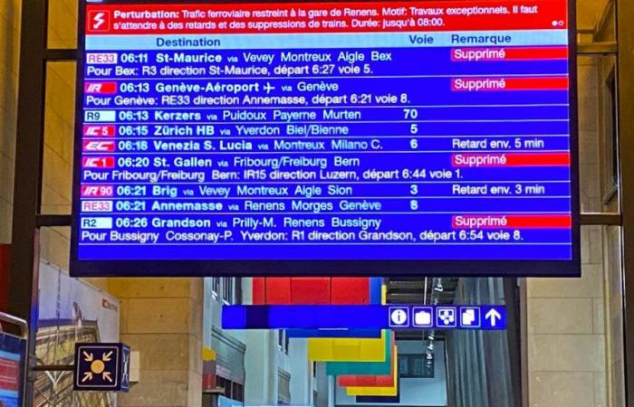 CFF trains late in the Lausanne region: traffic restored