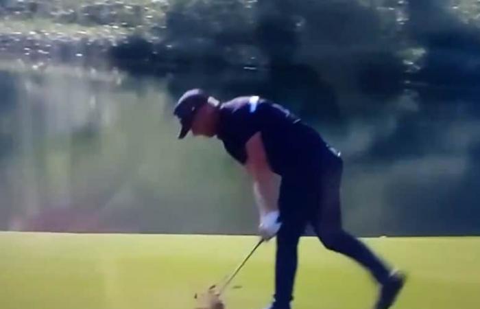 Matt Wallace smashes the fairway in rage in Dubai