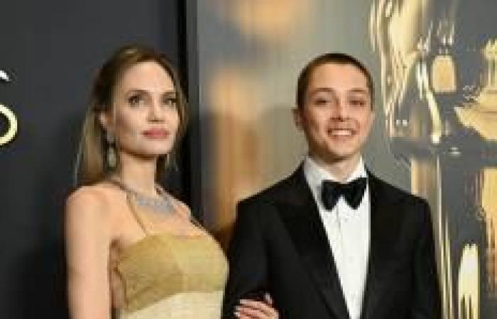 Angelina Jolie Wows in Vintage Dress With Son Knox at Governors Awards