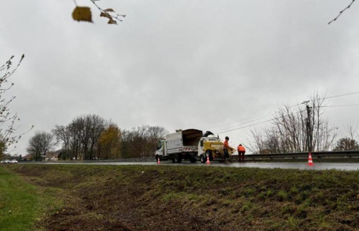 First day of work for the roundabout serving the future Intermarché in Sainte-Ménehould