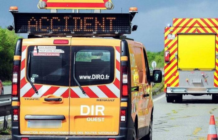 A new Diro truck hit on the expressway in Morbihan