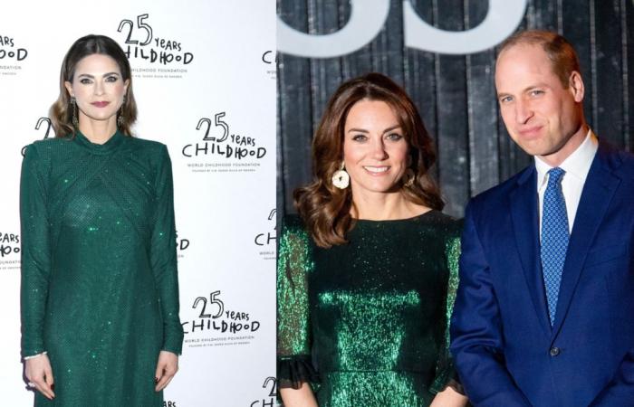 the sublime princess steals the show from Kate Middleton in an emerald green dress