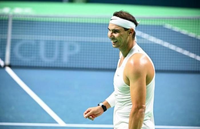 Rafael Nadal in form in training against Carlos Alcaraz before the Davis Cup finals