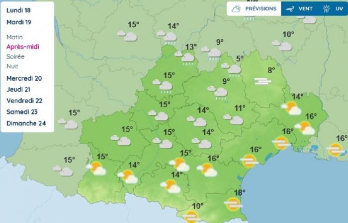 What does Météo France forecast for Toulouse and Occitanie on Tuesday?