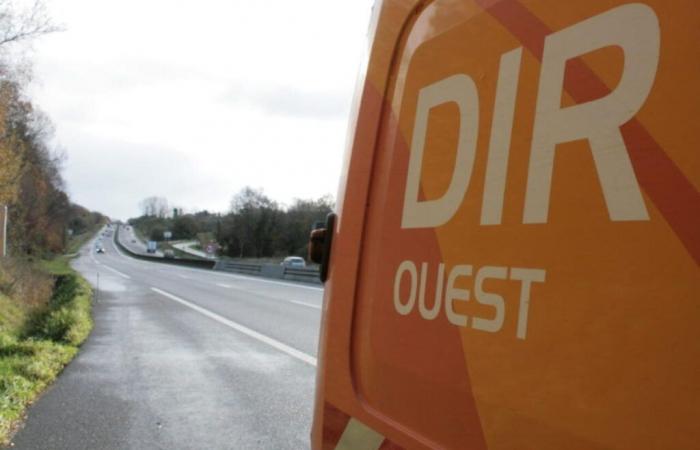 a DIR Ouest truck is hit on the RN 165