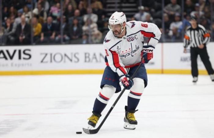 Washington Capitals forward Alex Ovechkin races toward NHL goals record