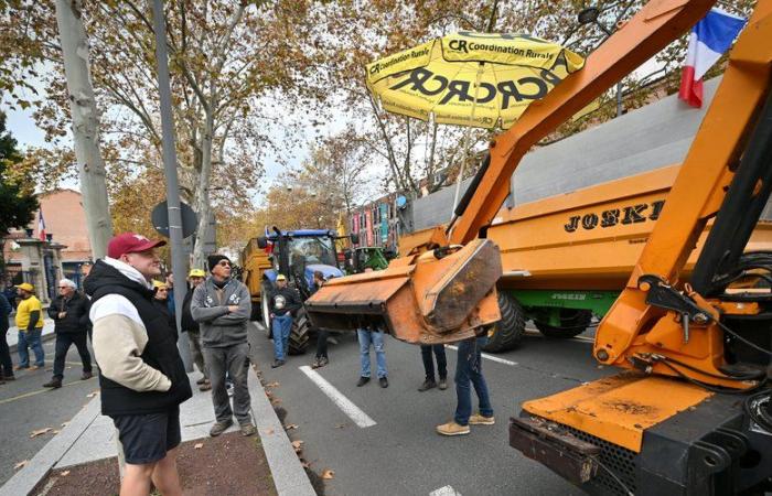 Anger of farmers: Rural Coordination tractors blocked the center of Albi