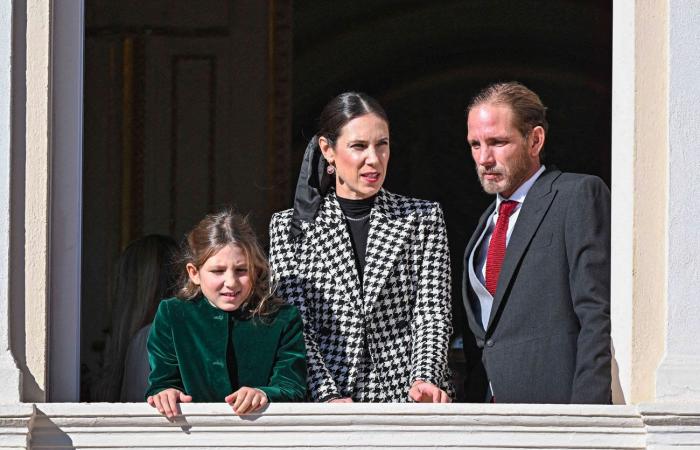 Princess Caroline happy grandmother with her seven grandchildren on the balcony of the princely palace