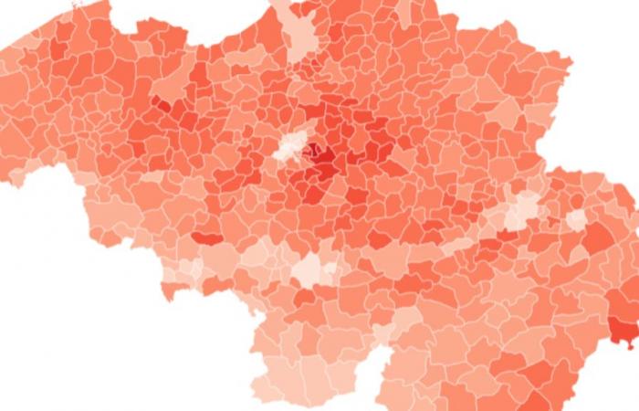 Here is the median income and the risk of poverty in all municipalities in Belgium (interactive maps)