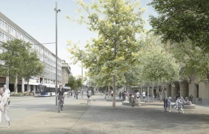 In Lausanne, the future station square will be 75% dedicated to pedestrians