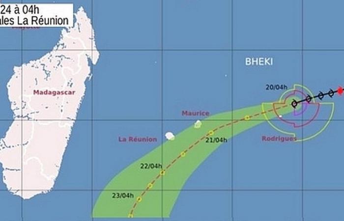 Bheki, a strong tropical storm, was at 4:42 a.m. this Wednesday morning, 935 km from the coast of Reunion Island