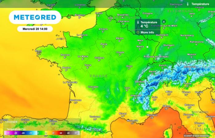 spectacular drop in temperatures in France over the next few hours and the arrival of snow!