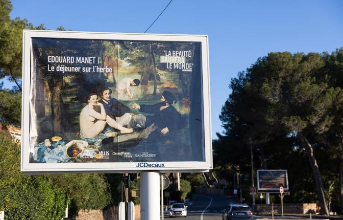 paintings by great painters replace advertising billboards in cities