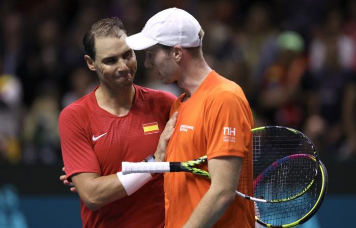 Botic van de Zandschulp gives his thoughts on the crowd during his Davis Cup victory over Rafael Nadal