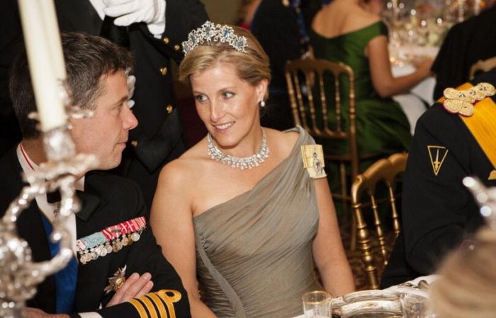 Queen Camilla, resplendent at the gala of the diplomatic corps with Charles III and Prince William