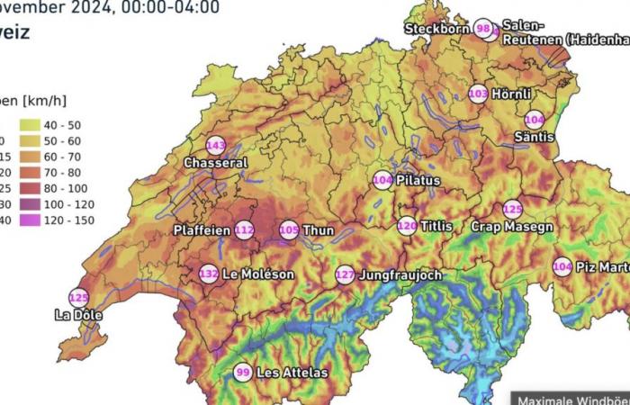 This is where the storm was the strongest during the night