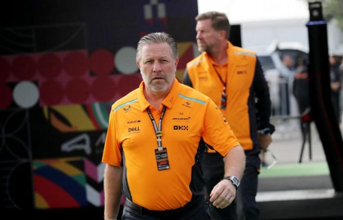 Zak Brown: Ferrari, not Verstappen, is McLaren's biggest threat in the 2024 title race.