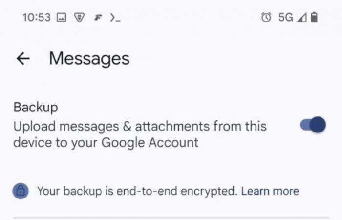 Google Messages could integrate a backup and restore function