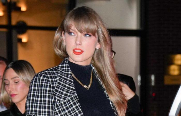 Taylor Swift Goes Out in Preppy Black Plaid Miniskirt and Coat