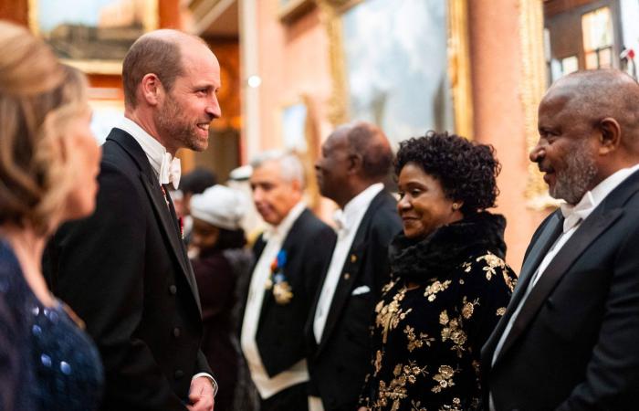 Queen Camilla wears the very rare Queen Elizabeth II aquamarine tiara to honor the diplomatic corps