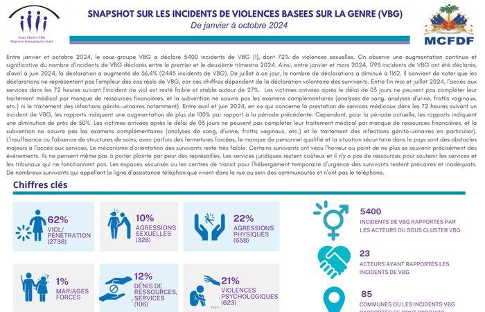 Haiti: Snapshot on incidents of gender-based violence (GBV) from January to October 2024 – Haiti