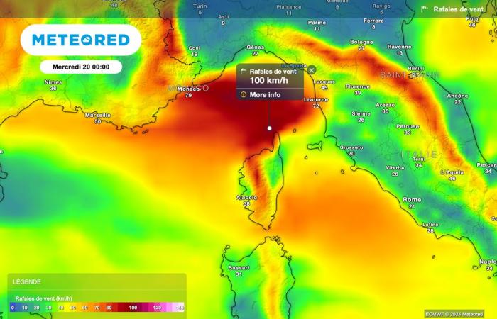 violent storm in Corsica with gusts of nearly 200 km/h! Météo-France places Corsica on orange alert