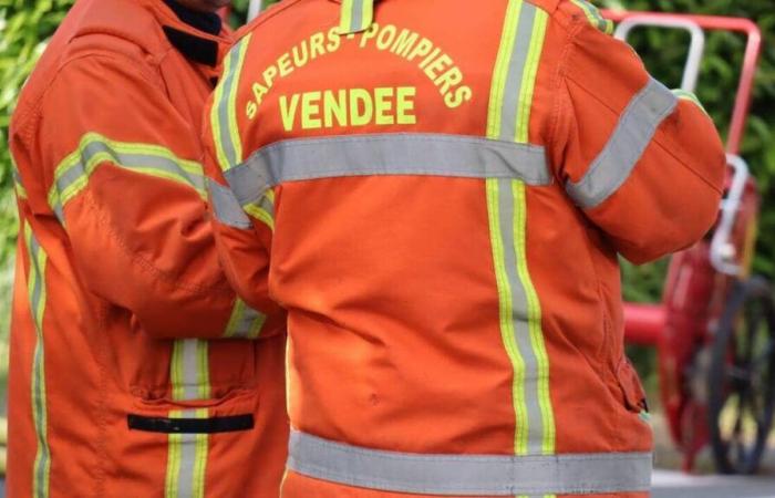 A house destroyed by flames in Vendée, firefighters prevent the fire from spreading