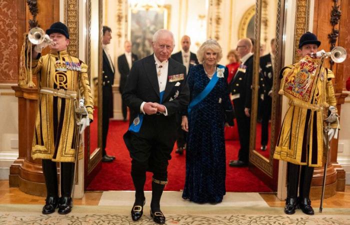 Queen Camilla, resplendent at the gala of the diplomatic corps with Charles III and Prince William