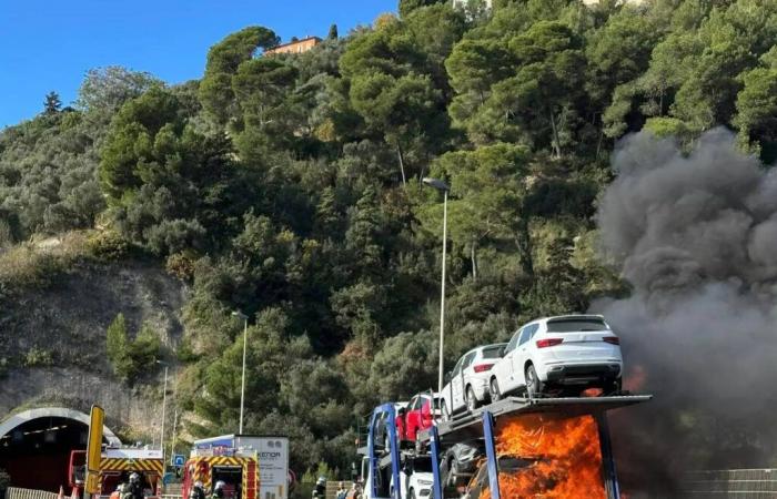 Two vehicles on fire, an entrance to the A8 closed near Nice, traffic still busy… Update on the accident which paralyzed the motorway this Wednesday