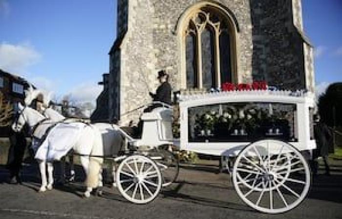 Crowds fall silent as Liam Payne’s coffin arrives at church where is funeral is taking place