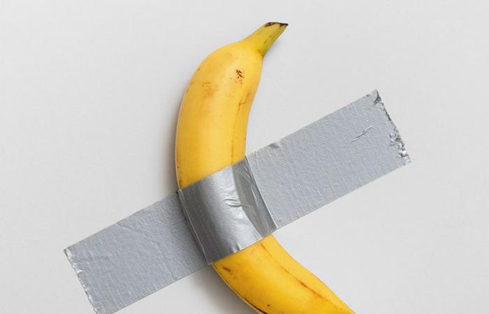 An art banana sold at a high price at Sotheby’s